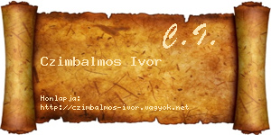 Czimbalmos Ivor névjegykártya
